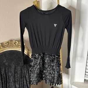 Guess Black Textured Skirt Dress